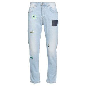 NEILL KATTER Men's Patchwork Skinny Blue Jeans Size 32" Waist 28" Inseam Italian